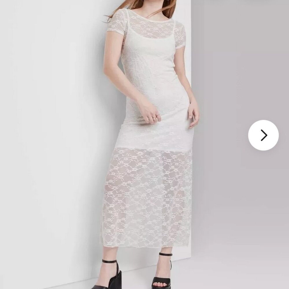 Wild Fable™ Cream Lace Women's Maxi Dress -  Size Large NWT